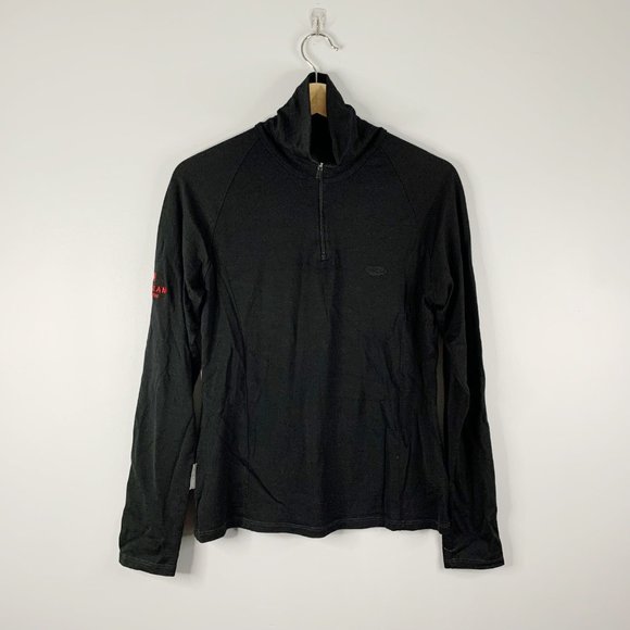 Icebreaker Tops - icebreaker 100% Pure Merino Wool Quarter Zip Womens Large L Pullover Baselayer